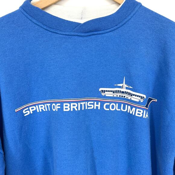 Vintage 80s Spirit of British Columbia Canada Sweatshirt Intracan Label Size M - Picture 2 of 9